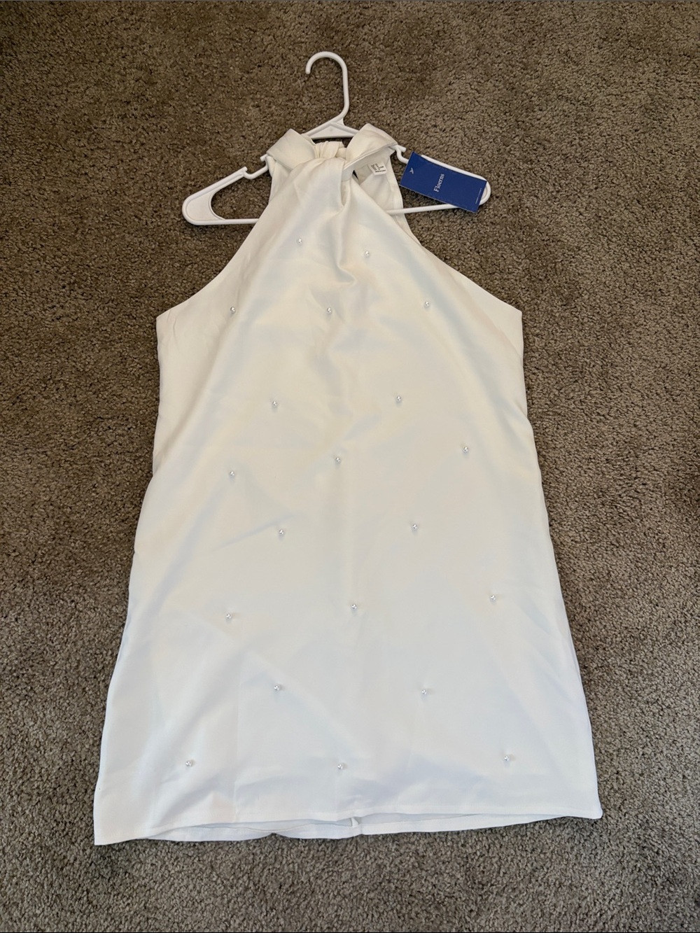 White Dress with Pearls